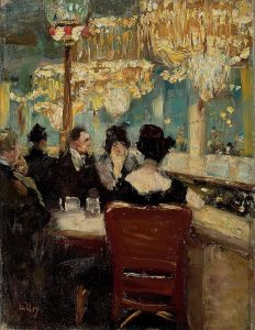 Gemälde Lesser Ury "Galerie im Café Vaterland"